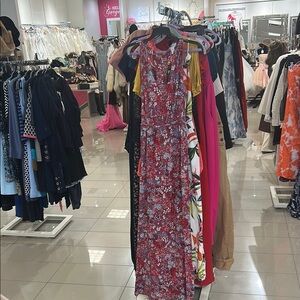 Floral Red Maxi Dress